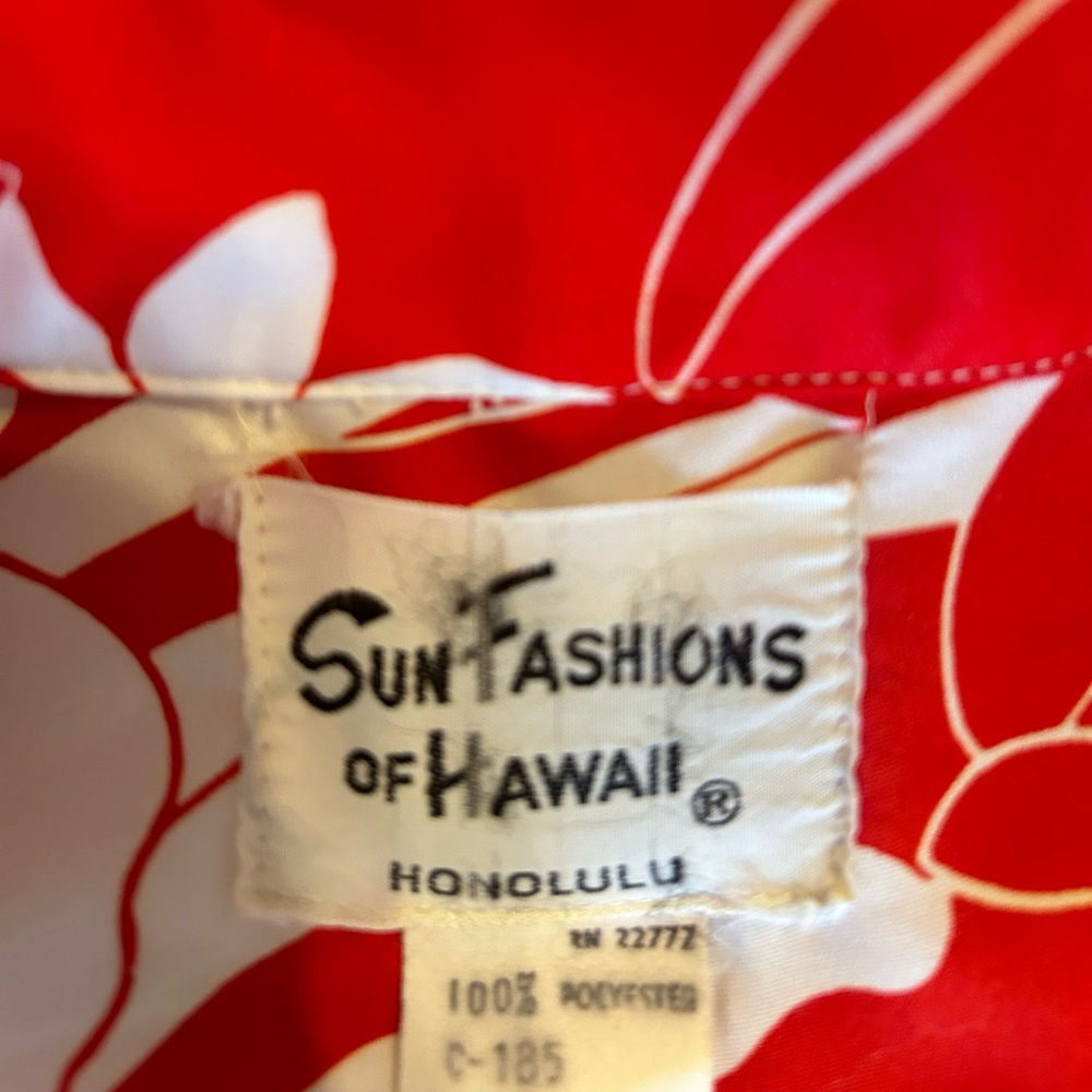 Red floral Hawaiian shirt